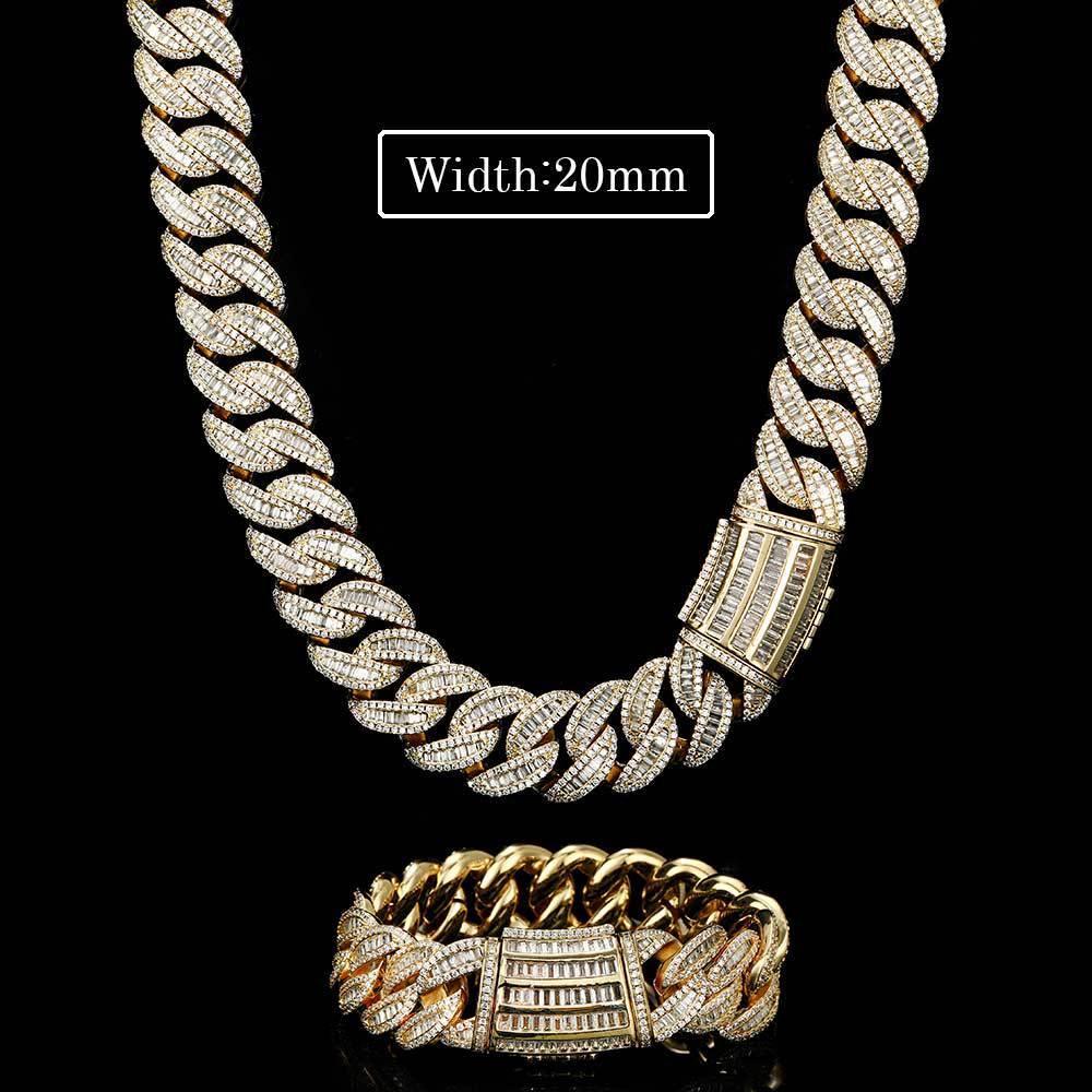 Custom Baguette Mixed-Cut Cuban Link Miami Clasp - CaratixJewelry